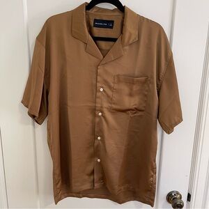 Abercrombie & Fitch Satin Button Down Brown